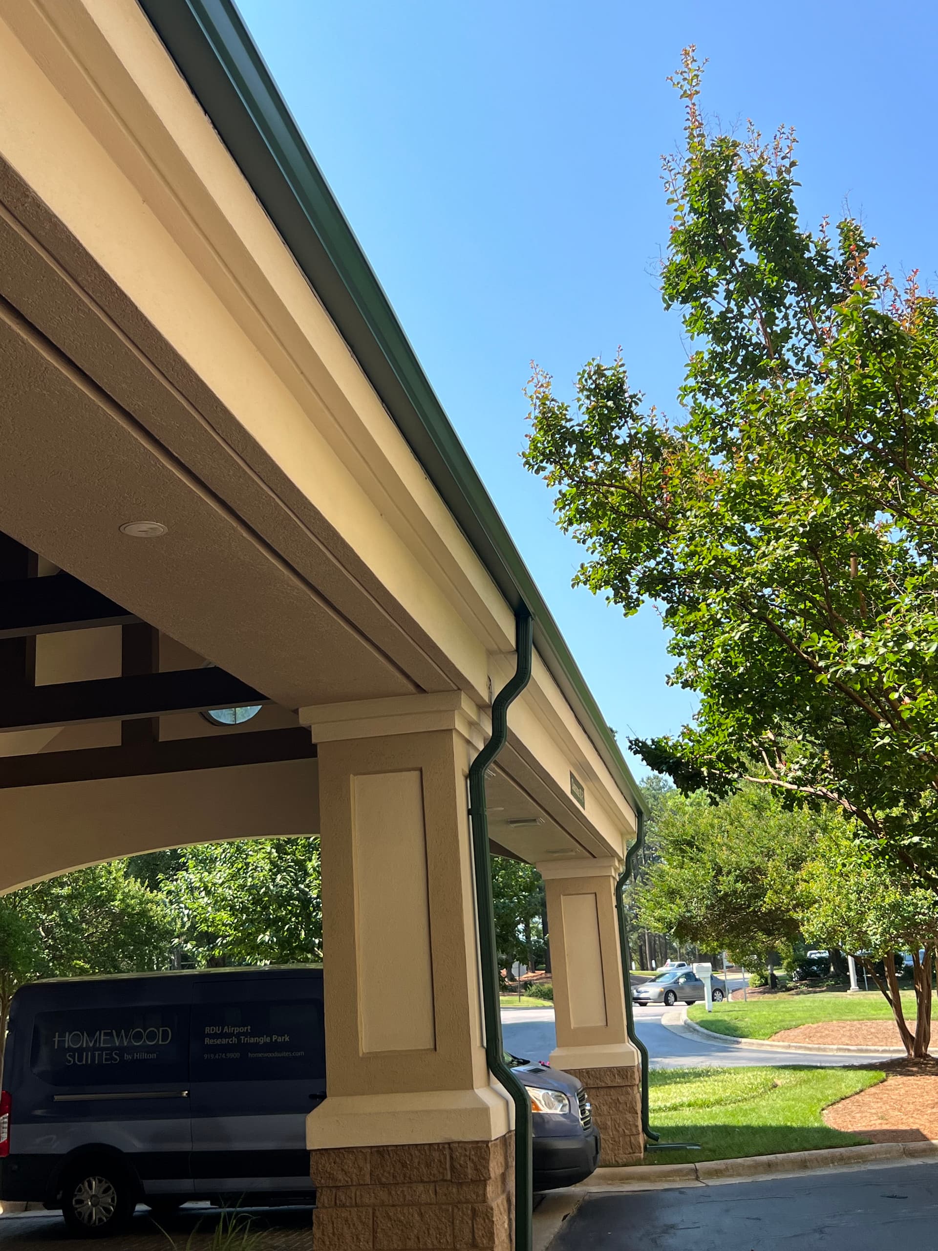 Gallery photos for 6-Inch Gutter Installation with 3x4 Downspouts at Homewood Suites: Image #2